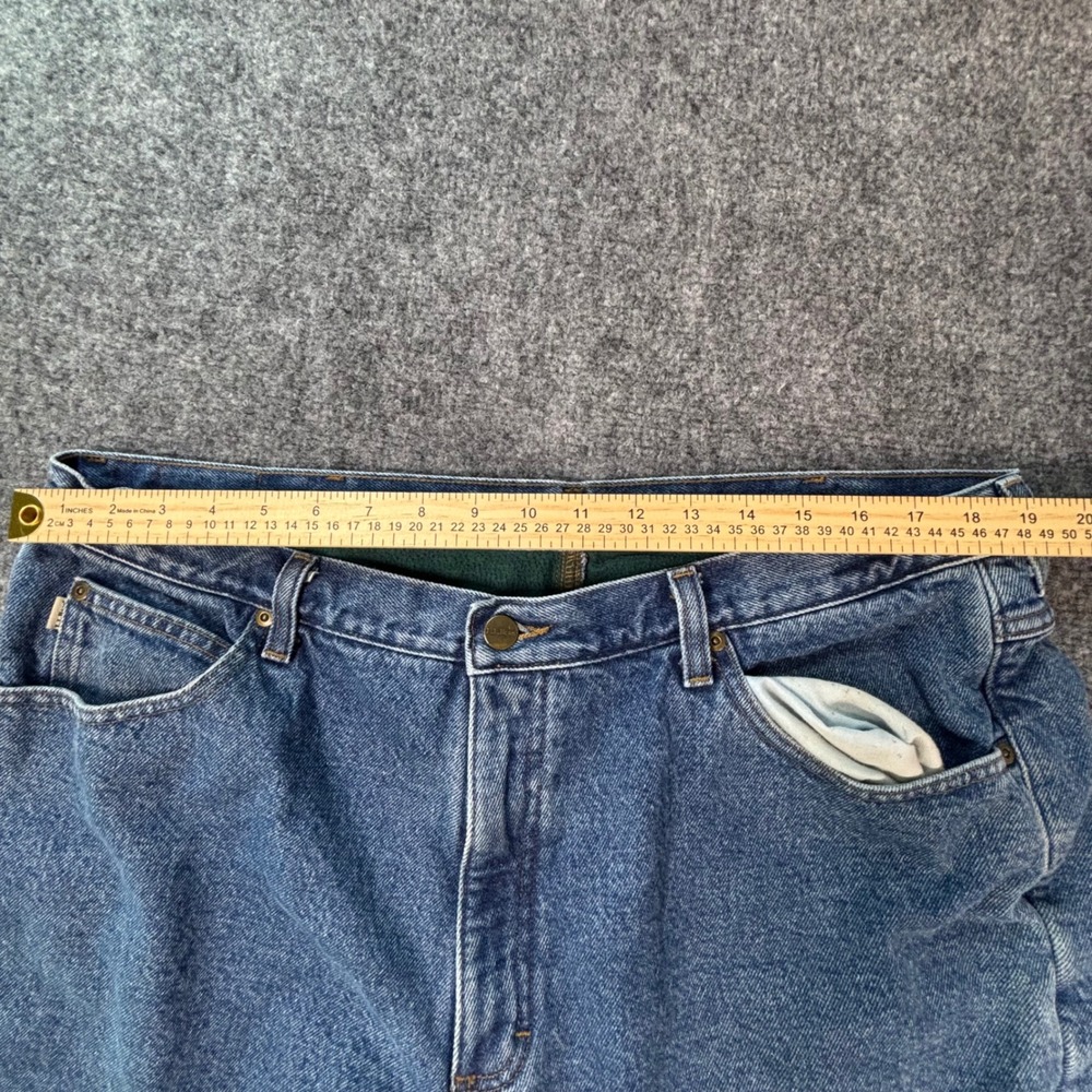 LL Bean Mens Double L Fleece Lined Jeans Denim Relaxed Fit Straight Leg 40x30 - Picture 4 of 10